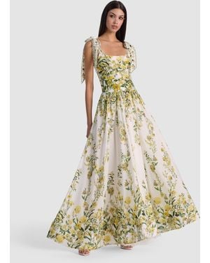 Alice + Olivia Haven Flared Maxi Dress - White
