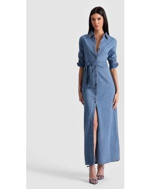 Alice + Olivia Chassidy Denim Maxi Dress - Blue