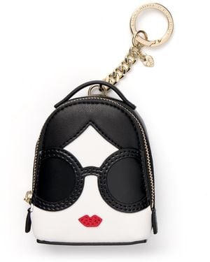 Alice + Olivia Staceface Mini Backpack Keycharm - White