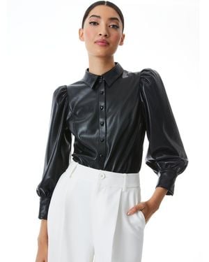 Alice + Olivia Nadine Vegan Top - Black