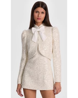 Alice + Olivia Ilaria Embellished Cropped Jacket - Metallic