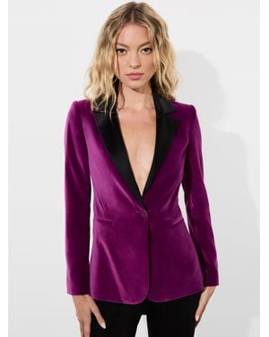 Alice and olivia pink velvet blazer sale