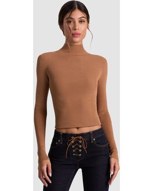 Alice + Olivia Roberta Ribbed Turtleneck - Blue