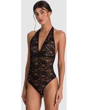 Alice + Olivia Lina Lace Bodysuit - White