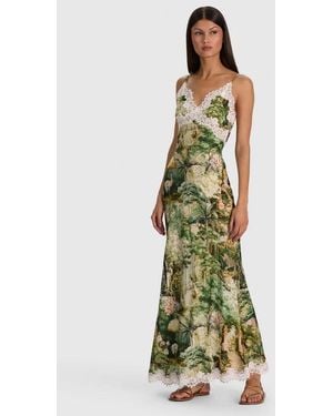 Alice + Olivia Julietta Lace Slip Dress - Green