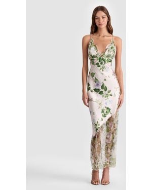 Alice + Olivia Claudia Open Back Maxi Dress - Green