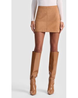Alice + Olivia Riley Suede Mini Skirt - White