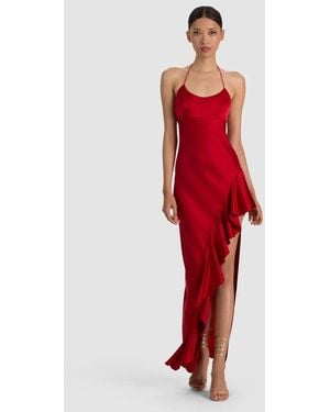 Alice + Olivia Palma Ruffle Maxi Dress - Red