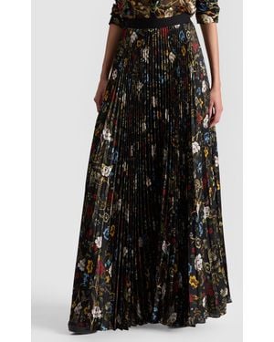 Alice + Olivia Katz Pleated Maxi Skirt - Black
