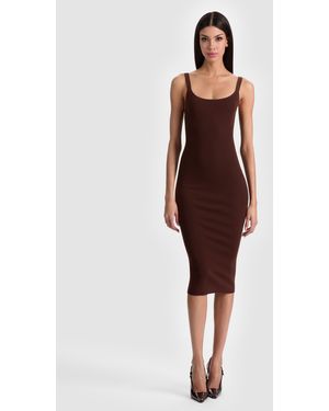 Alice + Olivia Shana Ribbed Tank Dress - Brown