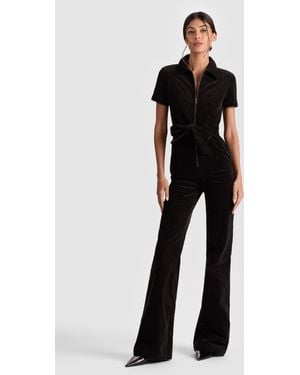 Alice + Olivia Gorgeous Corduroy Jumpsuit - Black