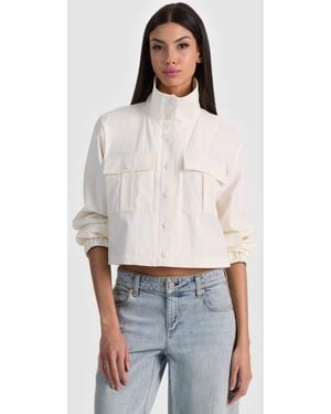 Alice + Olivia James Funnel Neck Cropped Parka - White