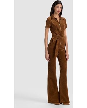 Alice + Olivia Gorgeous Wide Leg Jumpsuit - Brown