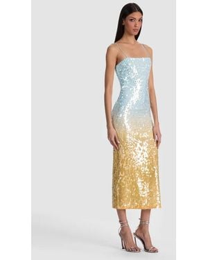 Alice + Olivia Fifi Sequin Midi Dress - Metallic
