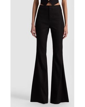 Alice + Olivia Linden Linen Bootcut Trouser - Black