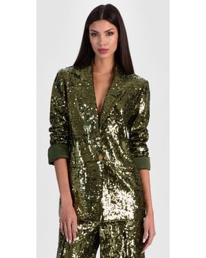 Alice + Olivia Quincy Sequin Blazer - Green