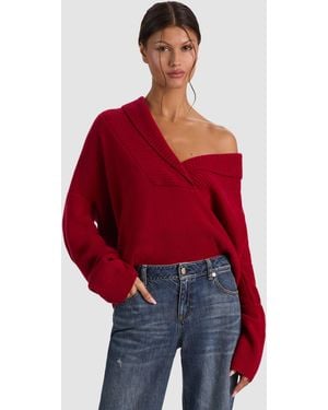 Alice + Olivia Brenda Cashmere Tunic - Red