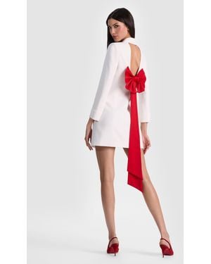 Alice + Olivia Shawn Bow Back Blazer Dress - Red