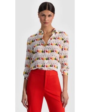 Alice + Olivia A+O X Gretchen Roehrs Willa Silk Blouse - Red