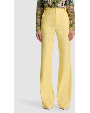 Alice + Olivia Lula Linen Flare Pant - Yellow