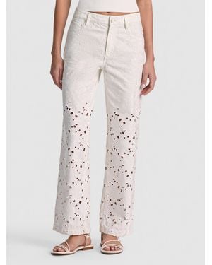 Alice + Olivia Chic Laser-Cut Jean - Pink