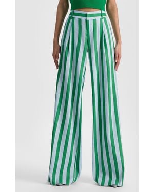 Alice + Olivia Eric Linen Pant - Green