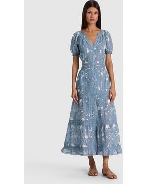 Alice + Olivia Kathryn Midi Shirt Dress - Blue