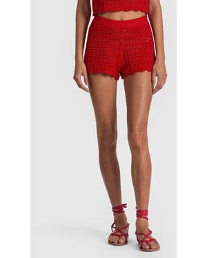 Alice + Olivia Bobbi Crochet Short - Red