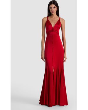 Alice + Olivia Nisa Twist Strap Maxi Dress - Red