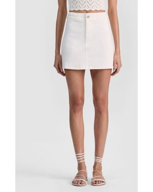 Alice + Olivia Kari Denim Mini Skirt - White