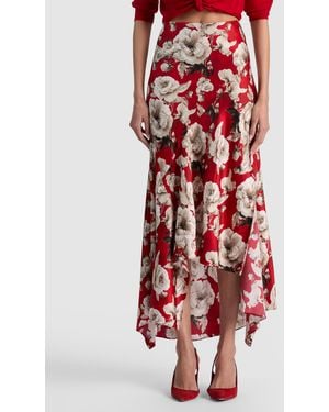 Alice + Olivia Rosa Midi Slip Skirt - Red