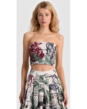 Alice + Olivia Ceresi Embellished Bandeau Top - White