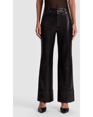 Alice + Olivia Alexander Vegan Ankle Pant - Black