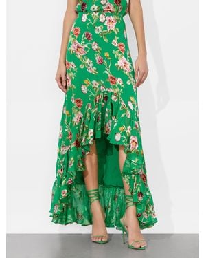 Alice + Olivia Soraya High Low Skirt - Green