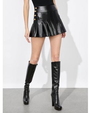 Alice + Olivia Lanna Faux Leather Mini Skirt - Black