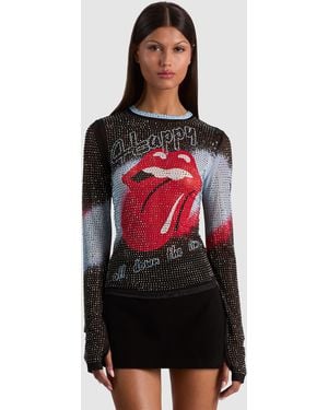 Alice + Olivia Delaina Embellished Top - Red