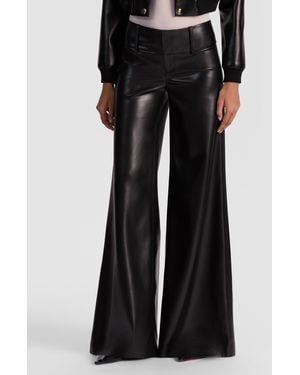 Alice + Olivia Olivia Vegan Wide Leg Pant - Black