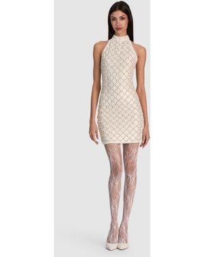 Alice + Olivia Gatz Embellished Mini Dress - White