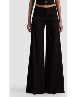 Alice + Olivia Olivia Wide Leg Linen Pant - Black