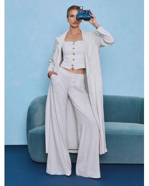 Alice + Olivia Eric Linen Pant - Blue