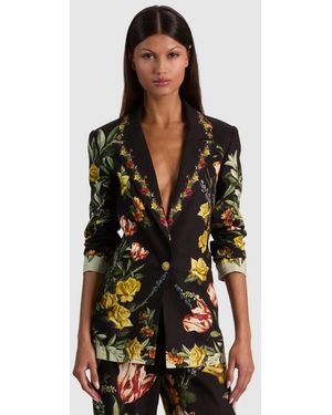 Alice + Olivia Denny Linen Boyfriend Blazer - Multicolor