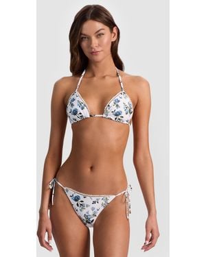 Alice + Olivia A+O X Pq Swim Reversible Triangle Bikini Top - Multicolor