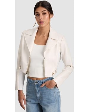 レザージャケット・コート ALICE + OLIVIA Nita Leather Drape Front Jacket(Black) Alice + Olivia Leather jackets for Women | Online Sale up to
