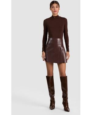Alice + Olivia Chara Vegan Mini Dress - Brown