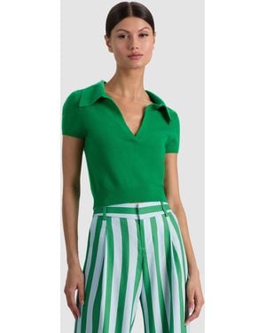 Alice + Olivia Andi Cashmere Polo - Green