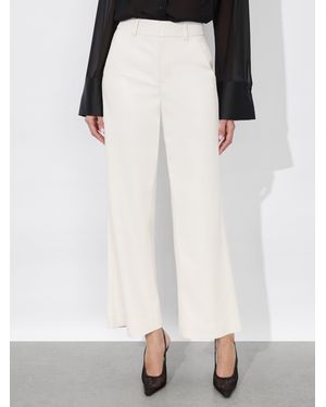 Alice + Olivia Alexander Faux Leather High Rise Slim Straight Ankle Pants - White