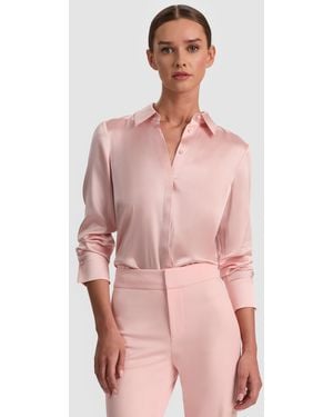 Alice + Olivia Brady Silk Blouse - Pink