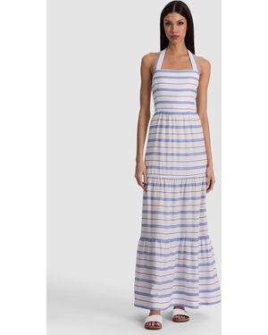 Alice + Olivia Saige Halter Maxi Dress - White