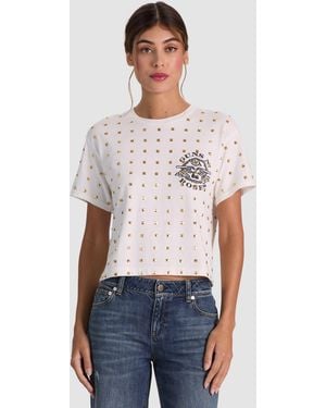 Alice + Olivia Alvera Studded Tee - White