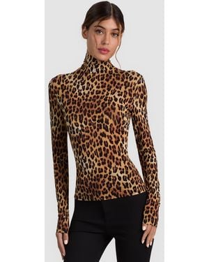 Alice + Olivia Delaina Turtleneck Top - Brown